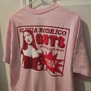Olivia Rodrigo GUTS World Tour Pink Graphic T-Shirt Mens XL Hot Topic New